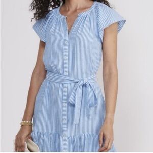 Vineyard Vines Light Blue Striped Midi Sundress